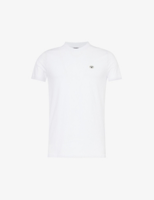 EMPORIO ARMANI: Logo-patch relaxed-fit cotton-jersey T-shirt
