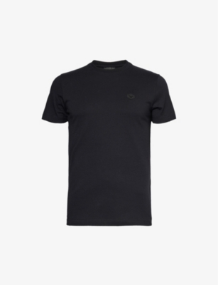 EMPORIO ARMANI: Logo-patch regular-fit cotton-jersey T-shirt