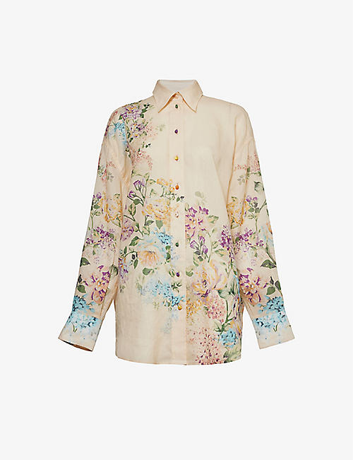 ZIMMERMANN: Halliday floral-print woven shirt