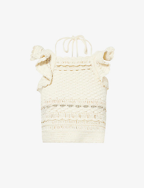 ZIMMERMANN: Waverly ruffled crochet cotton top