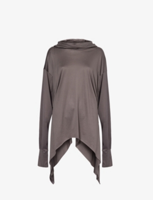 AARON ESH: Relaxed-fit asymmetric-hem woven hoody