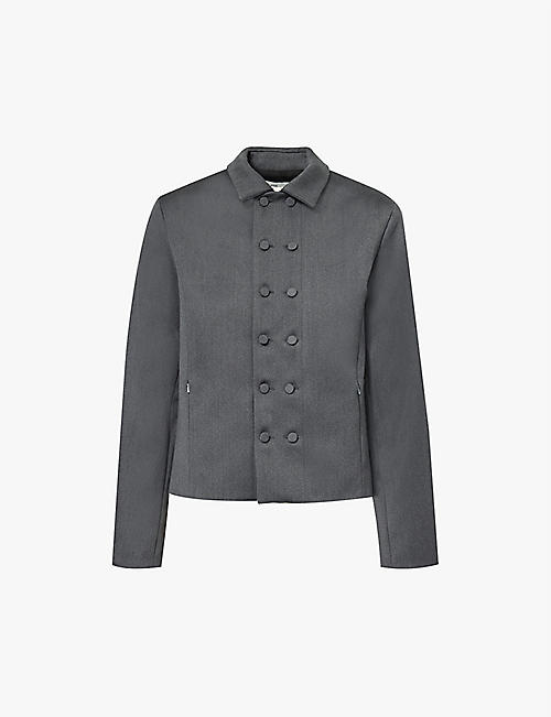 AARON ESH: Double-button collared wool jacket