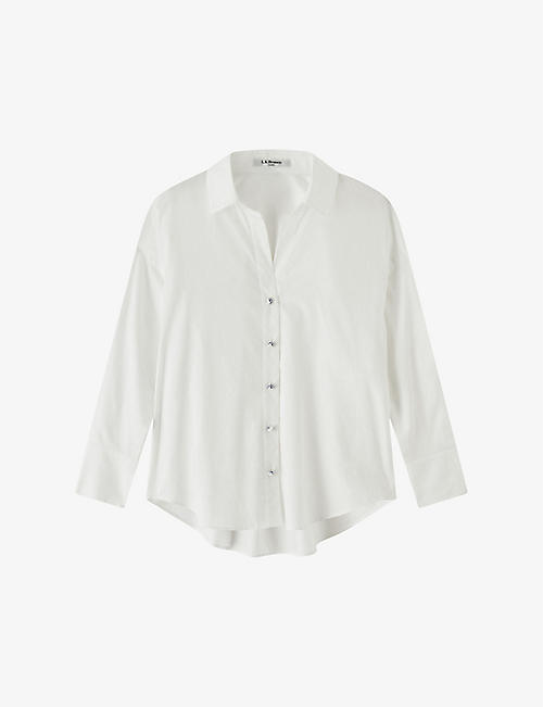 LK BENNETT: Beatrice pleated cotton shirt