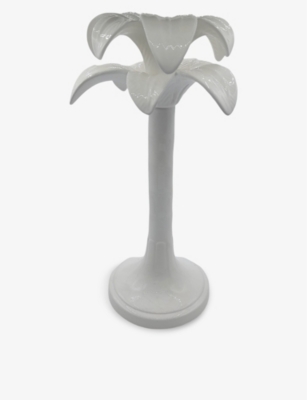 LES OTTOMANS: Palm tree ceramic candle stick holder 35cm