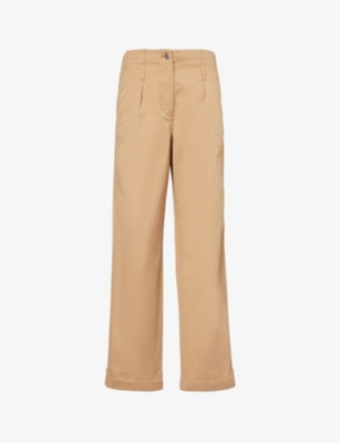 SAMSOE SAMSOE: Salix wide-leg high-rise stretch-cotton trousers
