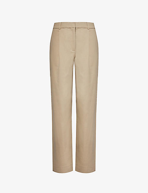 SAMSOE SAMSOE: Saagneta wide-leg mid-rise cotton-blend trousers