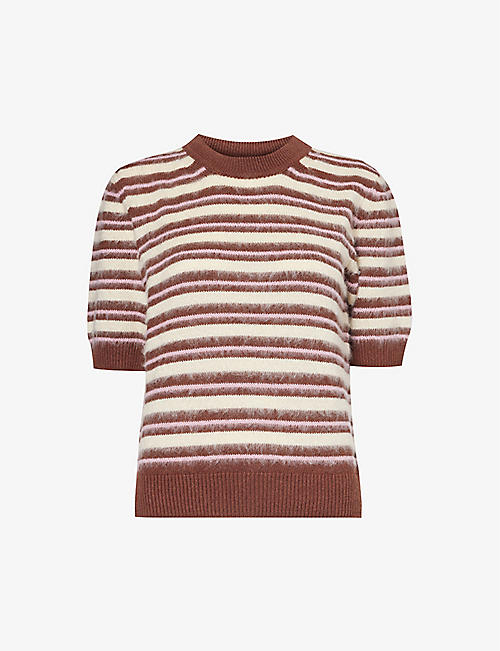 SAMSOE SAMSOE: Sagiulia striped recycled cotton-blend knitted jumper