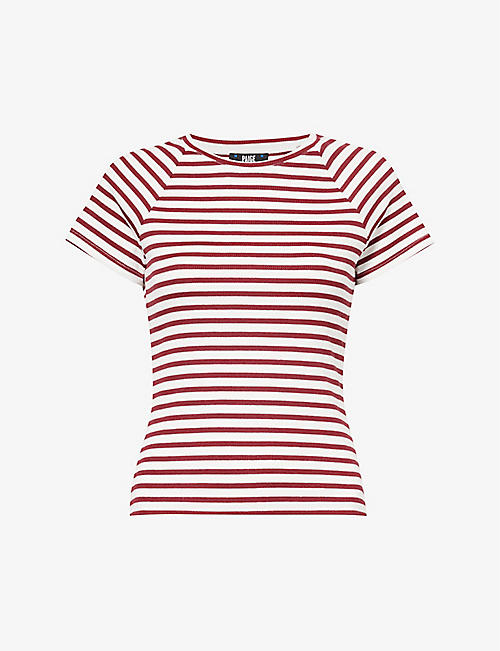 PAIGE: Bijou striped slim-fit stretch-woven T-shirt