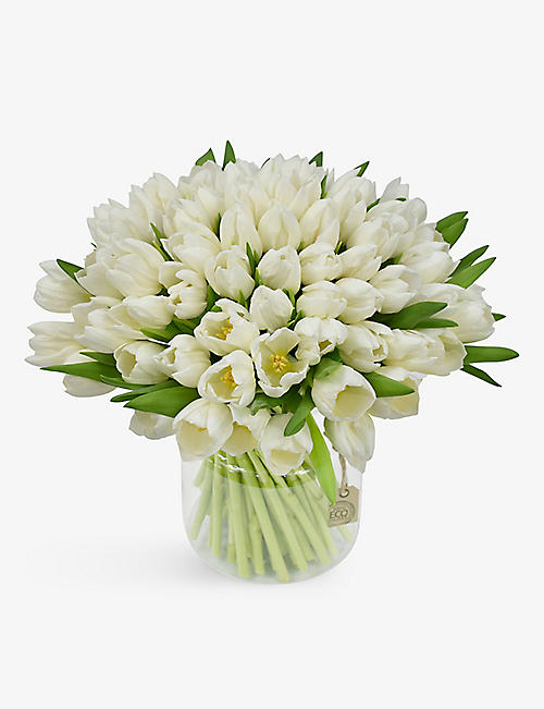 FLOWERS & PLANTS CO.: White Tulips fresh flower bouquet