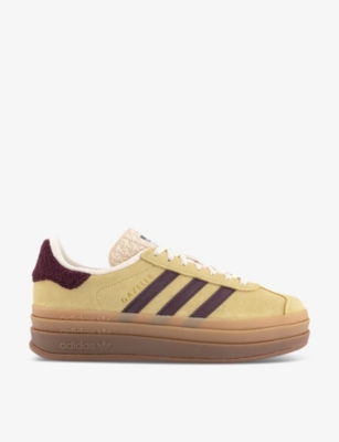 ADIDAS: Gazelle Bold brand-stripe suede low-top trainers
