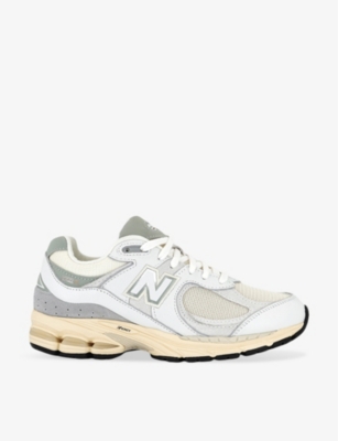NEW BALANCE: 2002 logo-patch suede and mesh low-top trainers
