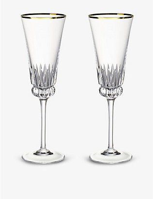 VILLEROY & BOCH: Grand Royal Gold crystal-glass champagne flutes set of 2