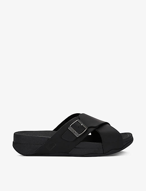 FITFLOP: Surfer cross-strap leather sandals