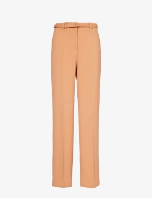 ANOTHER TOMORROW: Fluid straight-leg high-rise stretch-woven trousers