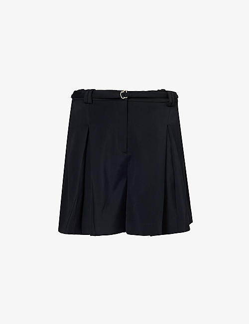 ANOTHER TOMORROW: Wide-leg high-rise stretch-woven shorts