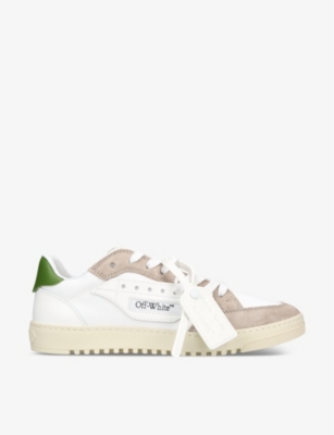 OFF-WHITE C/O VIRGIL ABLOH: 5.0 panelled leather and woven low-top low-top trainers