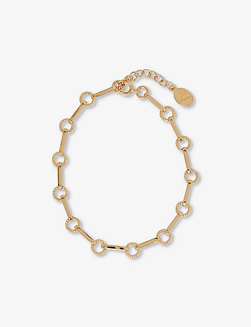 V BY LAURA VANN: Twisted-link 18ct yellow gold-plated recycled sterling-silver bracelet