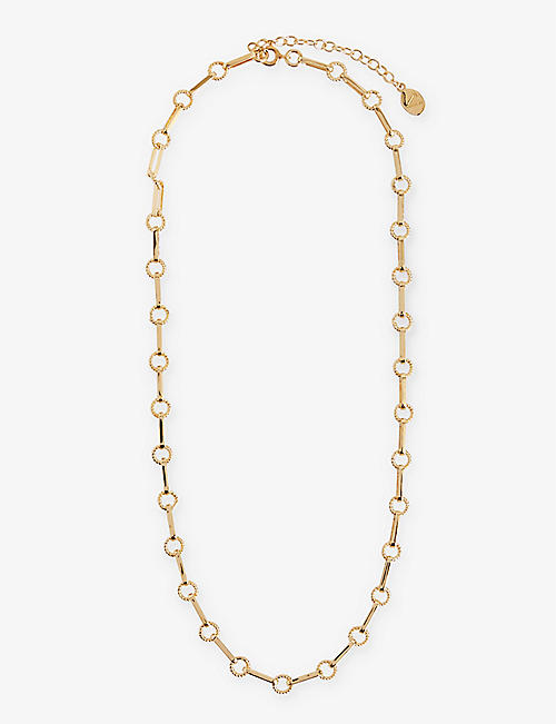 V BY LAURA VANN: Twisted-link 18ct yellow gold-plated recycled sterling-silver necklace