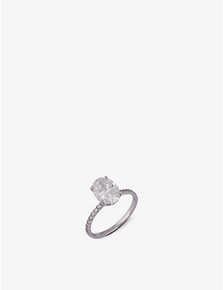 THE DIAMOND LAB: Aetherius 18ct white-gold and 2.54ct oval-cut diamond solitaire ring