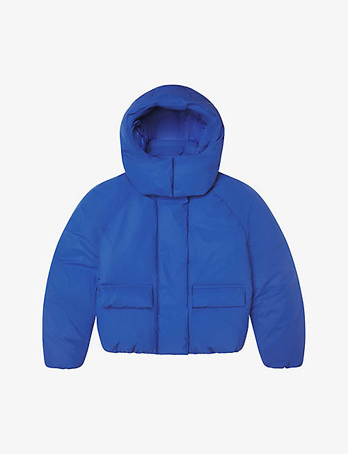 KHY: Padded oversized boxy-fit shell hooded puffer jacket