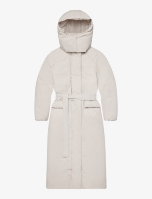 KHY: Padded oversized boxy-fit shell hooded puffer coat