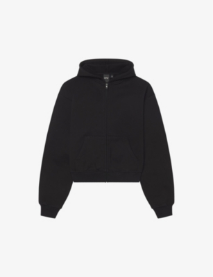 KHY: Zip-through relaxed fit cotton-terry hoody