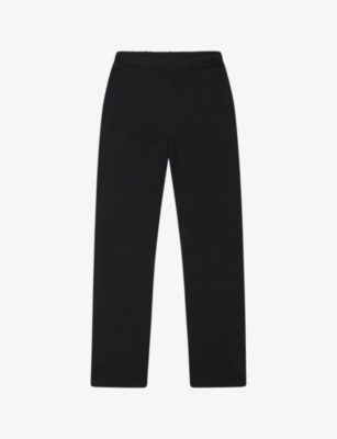 KHY: Wide-leg mid-rise cotton-terry jogging bottoms