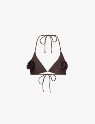 4TH & RECKLESS: Antibes rosette-embellished bikini top