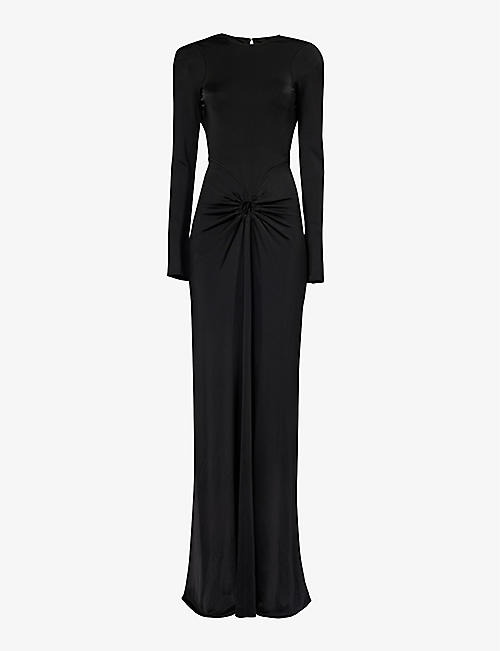 VICTORIA BECKHAM: Ruched open-back stretch-woven midi dress