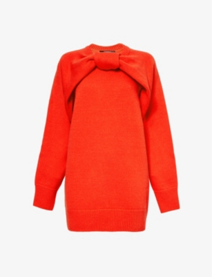 SHANG XIA: Batwing-sleeve wool and cashmere-blend jumper