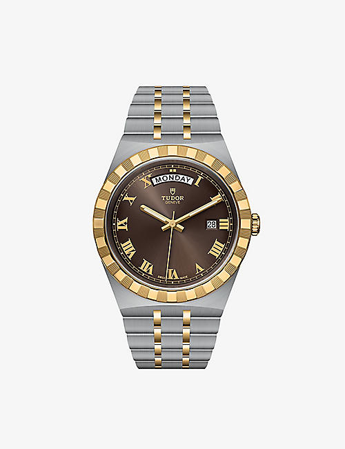 TUDOR: M28603-0007 Royal Date Day 18ct yellow-gold and stainless-steel automatic watch