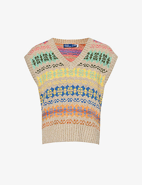 POLO RALPH LAUREN: Fairisle-pattern knitted jumper