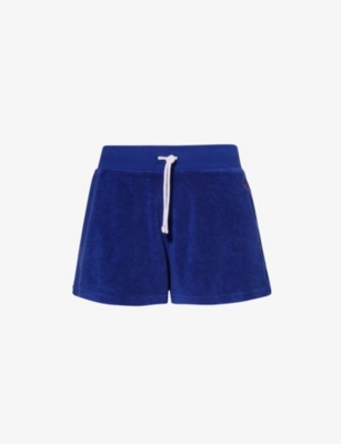 POLO RALPH LAUREN: Athletic logo-embroidered terry cotton and recycled-polyester shorts