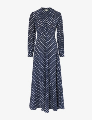RIXO: Emory polka-dot silk maxi dress
