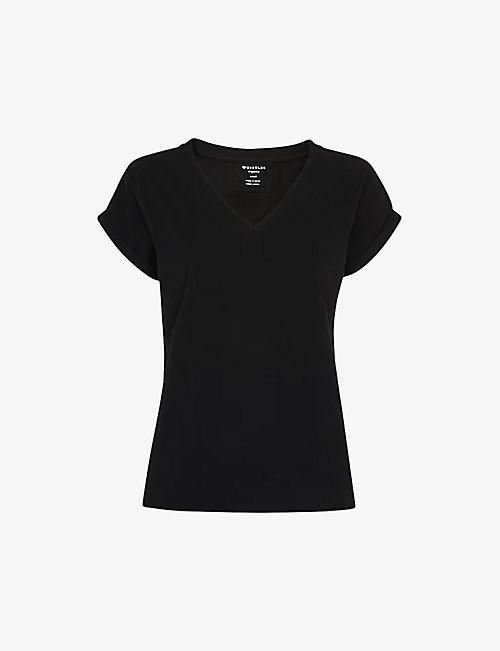 WHISTLES: Willa cap-sleeved organic-cotton T-shirt