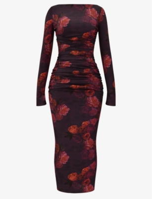 HOUSE OF CB: Lanetta floral-print stretch-woven maxi dress