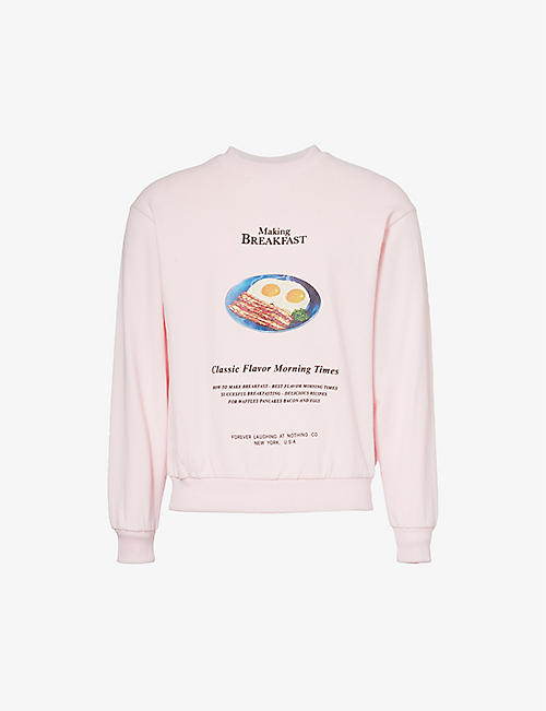 FLAN: Eggs and Bacon graphic-print organic-cotton sweatshirt