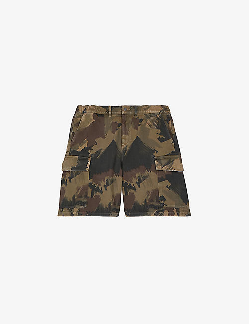 THE KOOPLES: Camouflage-pattern cargo cotton shorts
