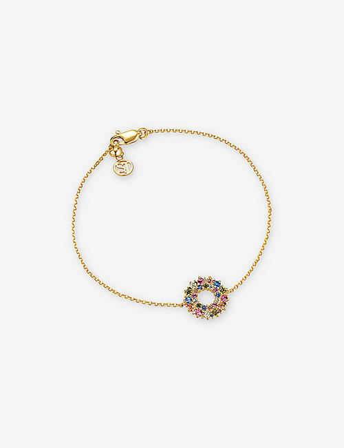 SIF JAKOBS: Livigno 18ct yellow gold-plated sterling-silver and zirconia chain bracelet