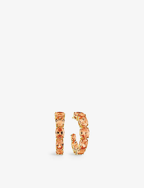 SIF JAKOBS: Ellisse Creolo 18ct yellow gold-plated sterling-silver and zirconia earrings