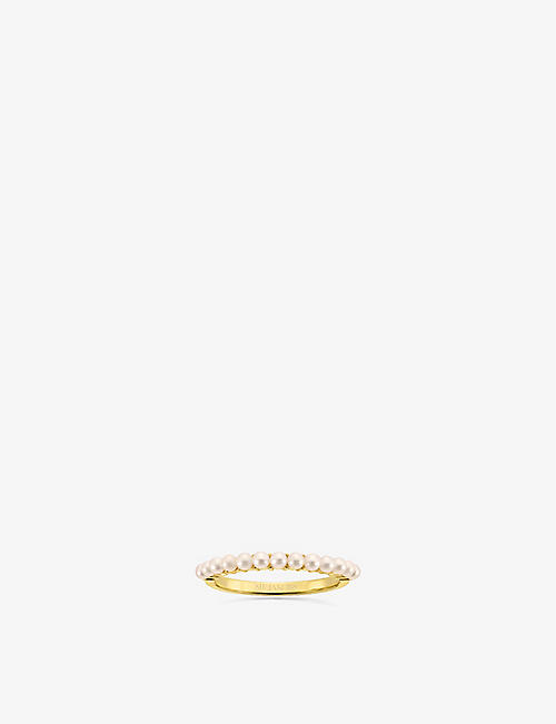 SIF JAKOBS: Ellera Perla freshwater pearl 18ct gold-plated 925 sterling-silver ring