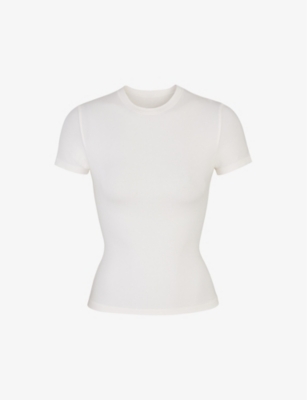 SKIMS: Short-sleeved slim-fit stretch-cotton T-shirt