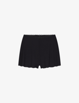 SKIMS: Soft Lounge lace-trim elasticated-waist stretch-woven shorts
