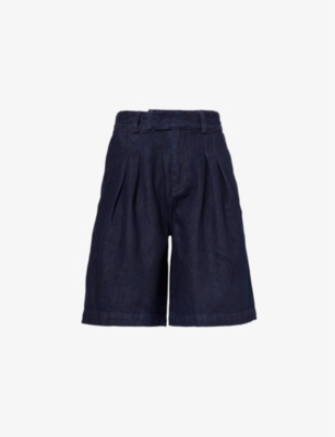 THE FRANKIE SHOP: Xavier relaxed-fit high-rise denim shorts