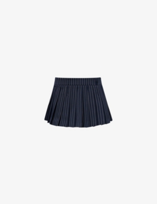 THE FRANKIE SHOP: Blake pleated woven-blend mini skirt