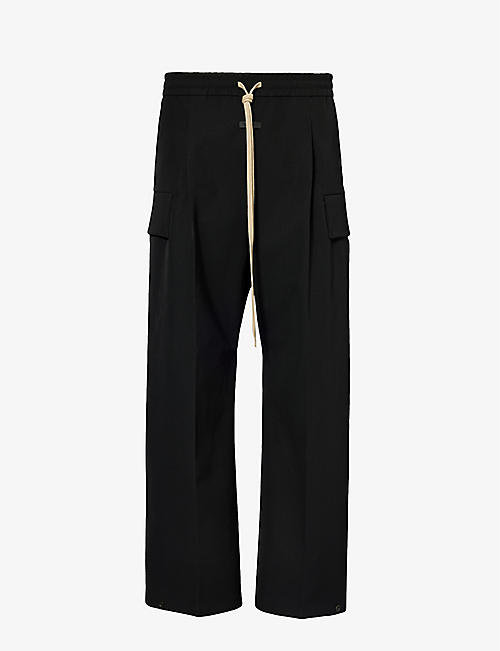 FEAR OF GOD: Flap-pocket elasticated-waist wool and cotton-blend trousers