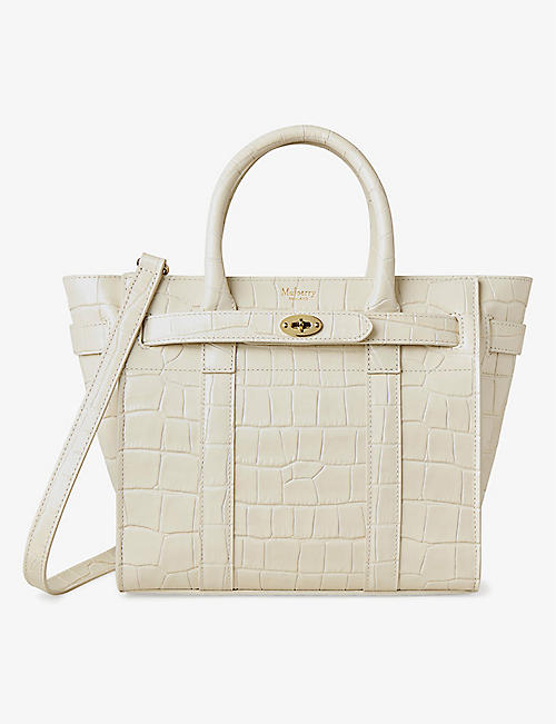 MULBERRY: Zipped Bayswater mini croc-effect leather cross-body bag