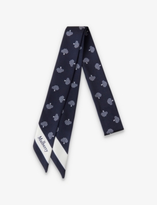 MULBERRY: Mulberry Tree logo-print recycled-polyester scarf