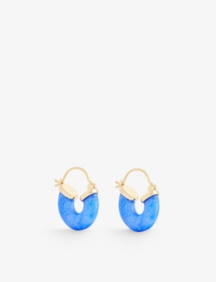 ANNI LU: Petit Swell 18ct yellow gold-plated brass and resin earrings