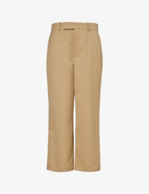 FRAME: Easy Slim wide-leg high-rise cropped wool-blend trousers